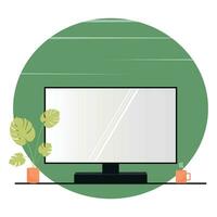 lcd monitor with screen. vector illustration