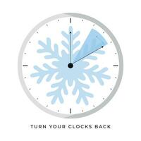 Fall back vector illustration. alarm clock