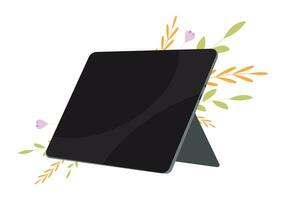 tablet pc with screen. tablet flat vector illustration. tablet with background