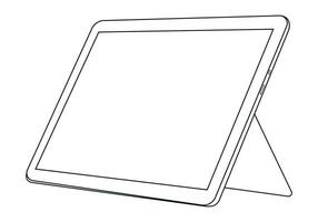 tablet pc with screen. tablet flat vector illustration. tablet with background