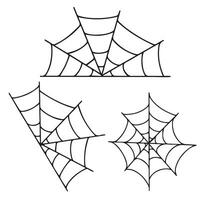 spider web set for halloween. vector illustration