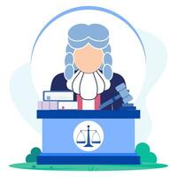 Illustration vector graphic cartoon character of law and justice