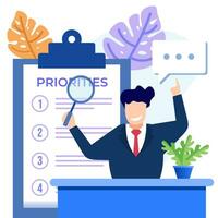 Illustration vector graphic cartoon character of priorities