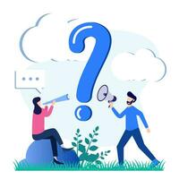 Illustration vector graphic cartoon character of question and answer