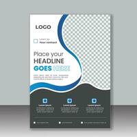 Professional and corporate Business flyer template design with blue and black color, magazine cover template, modern and clean vector, Publication, advertise, cover, editable vector template.