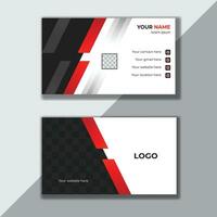 Modern and smart Business card design template with black and red gradient color, clean business card template. Flat design, Can be adapt to Brochure, Annual Report, Magazine, Poster vector