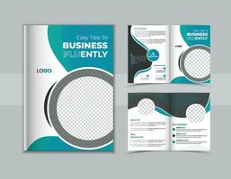 modern and business Bifold brochure design template for business services, advertising and printing, abstract A4 size annual report or magazine cover theme, editable template design vector