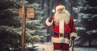 hombre Navidad Papa Noel rojo invierno estacional Navidad nieve sonrisa fiesta alegre sombrero año barba foto