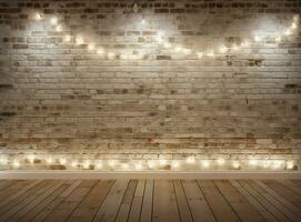 Backdrop black room presentation floor planks illuminated concept interior wall white light design lamp background wood blank photo