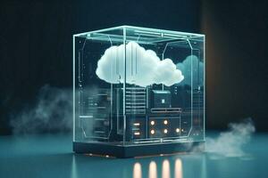 Storage connect technology futuristic cyber business computing security concept data cloud networking photo