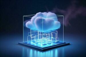 Data technology security cyber database wireless concept storage rendering networking connect cloud business photo