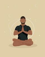 Yoga. A man does yoga. Vector illustration