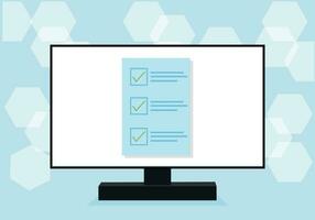 illustration of computer monitor and computer. vector illustration