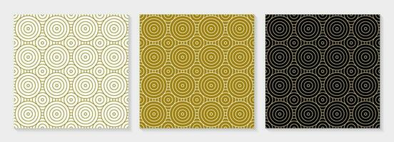 Pattern circle seamless abstract background gold color and line. Luxury geometric line vector. vector