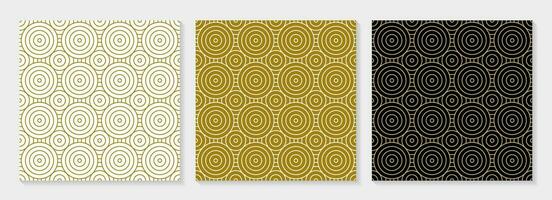 Pattern circle seamless abstract background gold color and line. Luxury geometric line vector. vector