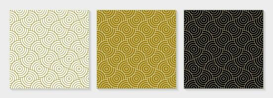 Pattern circle seamless abstract background gold color and line. Luxury geometric line vector. vector
