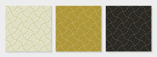 Pattern circle seamless abstract background gold color and line. Luxury geometric line vector. vector