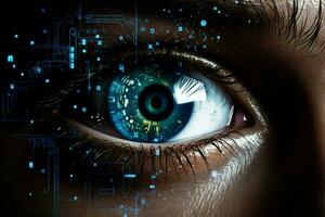 Woman futuristic eye photo