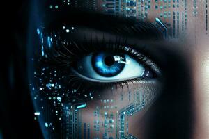 Woman eye technology digital futuristic photo