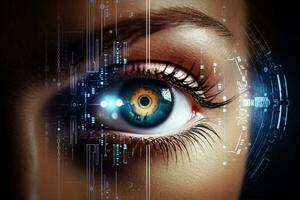 Woman eye digital futuristic photo