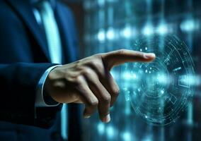 Tech web hand interface concept business online digital innovation technology screen website virtual photo