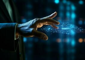 Business web technology future hand innovation virtual concept screen interface digital tech design photo