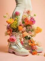 Beauty woman flower shoe photo