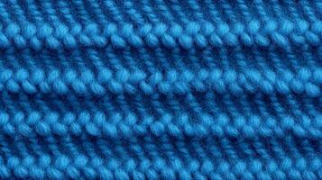 Blue knitted texture. Knitted woolen texture. Woolen background. Knitted texture. Close-up. AI Generated photo