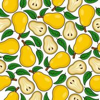 Pear fruit seamless pattern background illustration vector