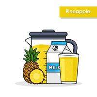 Pineapple juice drink background design illustration vector