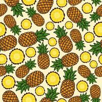 Pineapple fruit seamless pattern background illustration vector