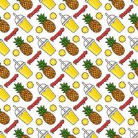 Pineapple fruit seamless pattern background design vector