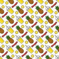 Pineapple fruit seamless pattern background design vector