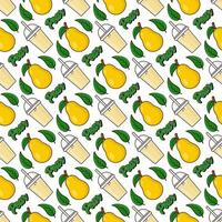 Pear fruit juice seamless pattern background illustration vector