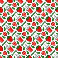 Strawberry fruit seamless pattern background design vector