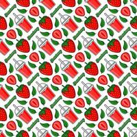 Strawberry fruit seamless pattern background design vector