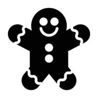 Gingerbread glyph icon vector