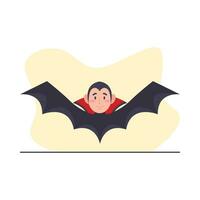 Man in bat costume. Vector illustration in cartoon style on white background.