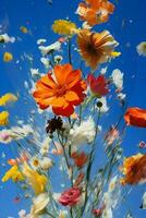 día campo flor cielo vistoso antecedentes belleza flora florecer naturaleza primavera concepto foto