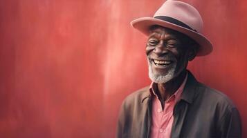 age man old elderly tradition nature smiling face senior portrait black. Generative AI. photo