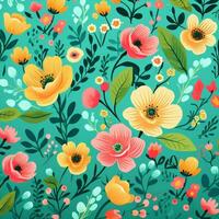 Background floral painted flower watercolor wedding spring wrapper pattern design wallpaper seamless nature garden photo