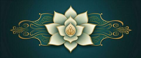 Yoga symbol ornamental floral abstract flower indian mandala pattern meditation religion design photo