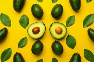 Fruit green background avocado pattern food photo