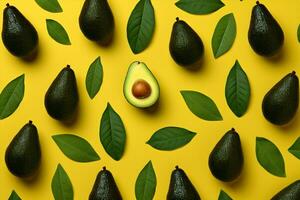 Freshness slice avocado view abstract pattern tropical green top fruit food background healthy vegetarian photo