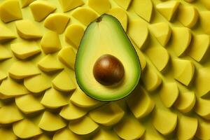 Avocado geometry top design pattern view green background fruit healthy tropical lay flat food vegetarian photo