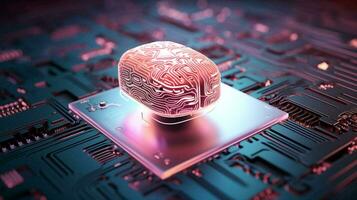Brain digital technology intelligence concept photo