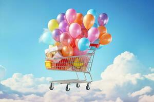 Sale shopping background cart buy photo