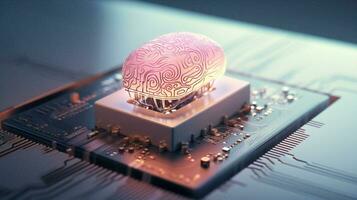 digital neón neural rosado resumen concepto innovación cerebro artificial tecnología Ciencias información inteligencia foto