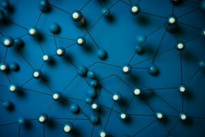 Science networking connect concept blue line abstract technology illustration structure design background molecular element photo