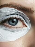 woman female young beauty cosmetics person care health skin face treatment. Generative AI. photo